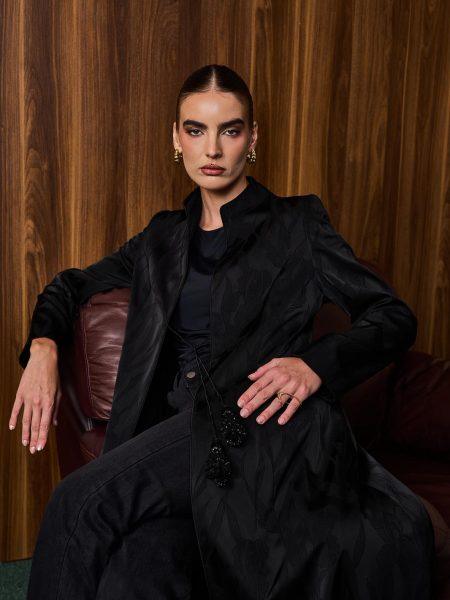 Noir Fleur Abaya - Mozah design Qatar