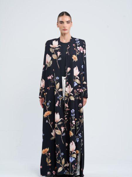 Floral printed abaya