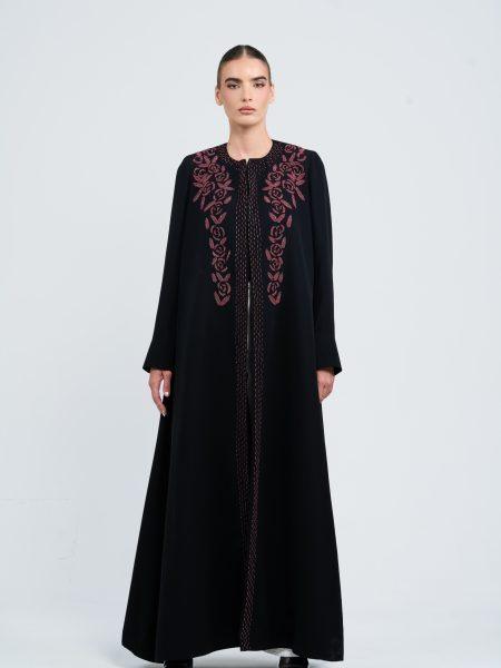 Hand-Beaded Crepe - Red