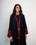 NOIR TASSEL – MAROON – Mozah Design Qatar Abaya (1)